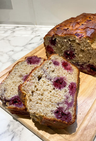 Raspberry High-Protein Banana Bread