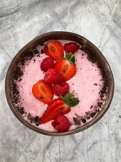 Strawberry High Protein Smoothie Bowl